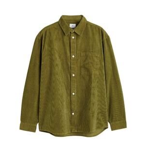 H&M Relaxed Fit Moss Green Corduroy Shirt